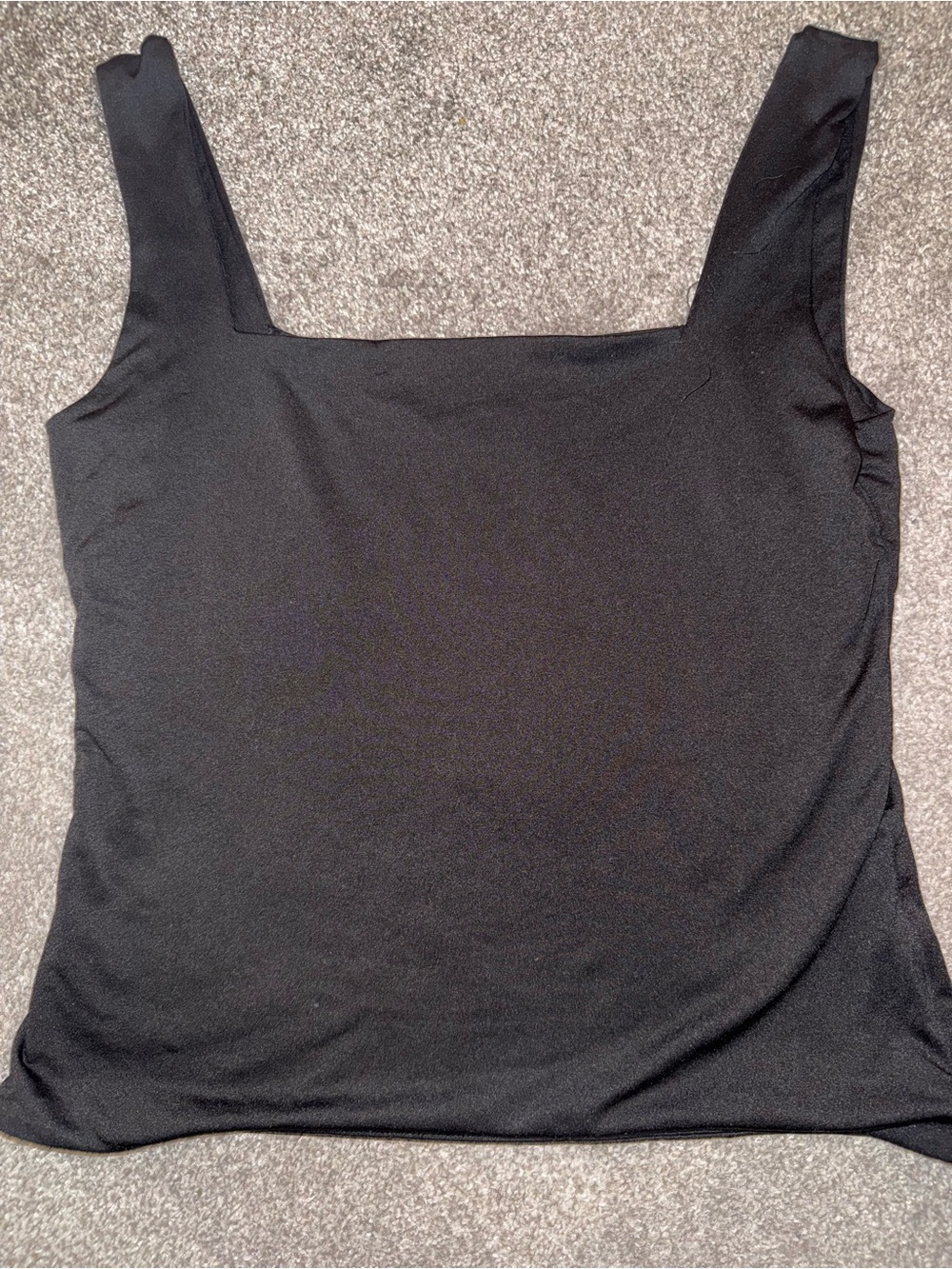Sleek Black Square-Neck Tank Top